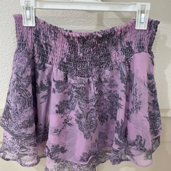 NWT Urban Outfitters Ciara Lilac Purple Farm Printed Mini Ruffle Skort Skirt - Picture 5 of 16